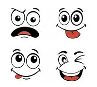 FIMWOLZ Pegatina de Coche con 4 Caras de Emoji Diseño de Expresiones Divertidas para Auto