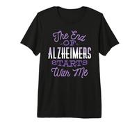 Fin DE Alzheimers Comienza Conmigo Paseo de Concientización del Meme Púrpura Camiseta Premium