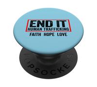 Fin de la Trata de Seres Humanos - Fin de la Trata de Personas PopSockets PopGrip Adhesivo