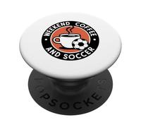 Fin De Semana Café Y Fútbol Deportes Amor Amante del Café PopSockets PopGrip Adhesivo