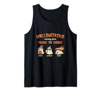 Fin de Semana de Halloween Asusta de Viernes a Domingo Halloween Espeluznante Camiseta sin Mangas