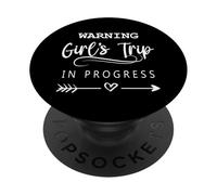 Fin de semana de niñas, advertencia de escuadrón de vacaciones Viaje de niñas en curso PopSockets PopGrip Adhesivo