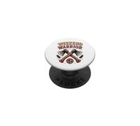 Fin de Semana Guerrero Cruzado Hachas Aventura al Aire PopSockets PopGrip Adhesivo