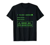 Fin de Semana Perdido Error 404 Gaming Retro Camiseta