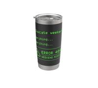 Fin de Semana Perdido Error 404 Gaming Retro Vaso térmico de acero inoxidable de doble pared