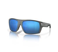 Fin-Nor Gafas de sol rectangulares con marco oscuro mate para hombre, espejo azul (base gris), talla M/L, Espejo azul (base gris), Medium/Large