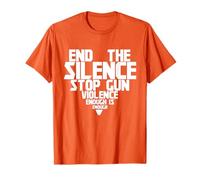 Fin Silencio Detener Armas Violencia Suficiente Usar Naranja Día Camiseta