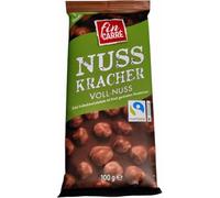 FIN SQUARE - Nuss Kracher Voll Nuss - Bar of Dark Chocolate 32% Cacao con Nueces Entero, Degustación Gourmet y Crujiente - 100g