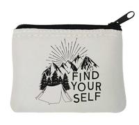 Fin Your Self Mountain Camp - Monedero de neopreno (10 x 11 cm), color blanco, White, Talla única