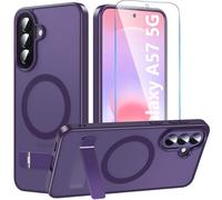 Fin2feel Magentic - Funda para Samsung Galaxy A57, con protector de pantalla [soporte invisible] [compatible con MagSafe], protección contra caídas de grado militar, funda delgada translúcida para