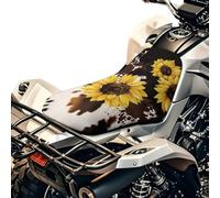 Finagallathe Funda de cojín impermeable para motocicleta con estampado de vaca y girasol, con borde elástico, compatible con Polaris Sportsman Polaris Scrambler Honda Rancher