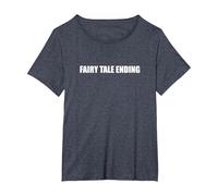 Final de Cuento de Hadas Camiseta, Mujer Tallas Grandes, Azul Jaspeado, 1XL Grande