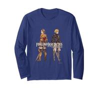 Final Fantasy Tactics: The Ivalice Chronicles Delita & Ramza Manga Larga, Unisex para Adultos, Azul Marino, S