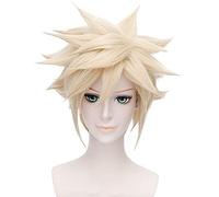 Final Fantasy Vii 7 Cloud Strife Lino Rubio Cosplay Pelucas Fibra de alta temperatura Peluca de cabello + Gorra de peluca gratis