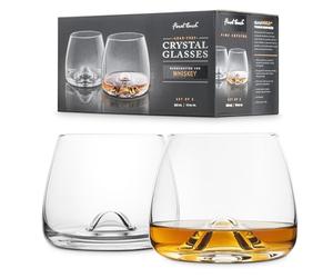 Final Touch 100% Lead-Free Crystal Whisky Glasses Vasos de whisky Vasos de whisky de cristal fabricados con DuraSHIELD Titanium reforzado para una mayor durabilidad, alto 9 cm, 300 ml - Paquete de 2