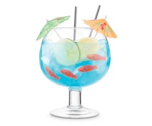Final Touch Fishbowl Cocktail Balloon Glass X Large 1.3L / 1300ml Party Margarita Daiquiri Blue Lagoon Giant Drinking Goblet