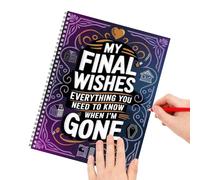 Final Wishes Planner - Paper 28cm, Diario de fin de vida, diseño guiado estructurado | Secure Personal Records, Death Planner Notebook, último organizador de deseos para el hogar, oficina, viajes