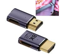 FinalCool 2 Adaptador Hdmi 8k 90 Grados, Conector 48 Gbps Hdmi 2.1 de Ángulo Recto con Indicador de Trabajo Led,Extensor De 8 K A 60 Hz, 4 K A 120 Hz Hembra a Macho, para HDTV, Proyector