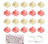 FinalCool 20 Interruptor Mecánico de Teclado, Switch Lineal, Rosa 43gf, Amarillo 48gf (10 de Cada Uno), 5 Pines, Interruptores de Llave MX para Teclado DIY, Hot Swap o Gaming, Suave y Silencioso
