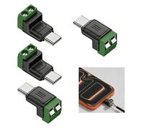 FinalCool 4 Piezas Adaptador USB C Sin Soldadura de 2 Pines, 5 V 3 A USB Tipo C Macho a Conector de Carga de Terminal de Crimpado de 2 Pines, para Bricolaje o Reparación de Conectores USB C