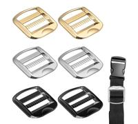 FinalCool 6 Piezas Metal Escalera Hebilla Deslizador, Tri-Deslizante Metal Ajustables Hebillas, 19mm Interior Ancho para Correa Mochila Correa, Hebilla de Escalera para Enhebrar, Barra de Repuesto