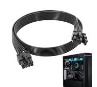 FinalCool 8 Pin Gpu Cable de Alimentación 60cm, Compatible Con Corsair Thermaltake Aresgame, Conector Eps/Atx A Pcie 6+2 Pines, Cable de Alimentación de Tarjeta Gráfica/Cable Pcie de 8 Clavijas