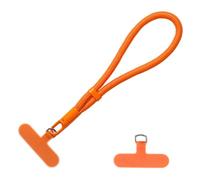 FinalCool Cadena Corta para Teléfono Móvil, Cordón de Correa de Muñeca de Mano, Universal, Antipérdida con Parche Ultrafino, Longitud Ajustable para Llaves, Color Naranja