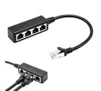 FinalCool Ethernet Splitter 1 Macho a 4 Hembras, Adaptador de Cable para Cat5/5e/6/7, Duplicador RJ45, Conector de Red, Adaptador Ethernet para Router, TV, PC, Switch, Oficina y Hogar