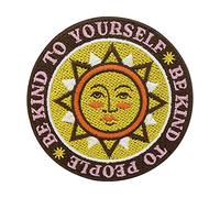 Finally Home Be Kind to Yourself & to People Parche para planchar | Retro Sun Planet, Parche para planchar Tierra, Parche de Luna