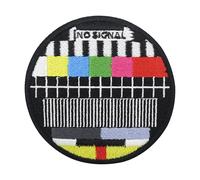 Finally Home Parche con cierre adherente - No Signal Retro TV | Parches Vintage, Old School Outdoor Badge redondo