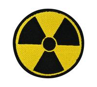 Finally Home Parche con cierre adherente - peligro atómico | parche con símbolo de radiactividad, parches radiactivo, insignia nuclear