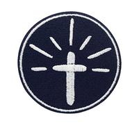 Finally Home Parche de la colección Iglesia: Cruz iluminada para planchar, Parche Ropa | Parches cristianos, Jesús para planchar, parche para planchar con pescado, parche de la Biblia