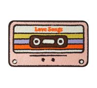 Finally Home Parche para planchar - Love Songs Cassette | Retro Patches Vintage Parches Rock Music Parches termoadhesivos Old School Parche para planchar