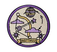 Finally Home Parche Ropa Termoadhesivo con el signo zodiacal de Sagitario Sagitario | Parches astrología, luna, estrellas, parches, termoadhesivos