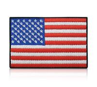 Finally Home Parche termoadhesivo - Bandera de USA América | 7,6 x 5 cm Bandera Americana Parches, Airsoft Parche para planchar, US Aplique, Remiendo
