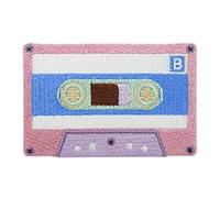 Finally Home Parche termoadhesivo - Cassette Rosa | Retro Parches, Vintage Old School Rock Parche para planchar, Música Aplique, Remiendo