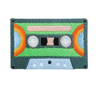 Finally Home Parche termoadhesivo - Cassette verde | Retro Parches, Old School Parche para planchar, Rock Vintage Música Aplique, Remiendo
