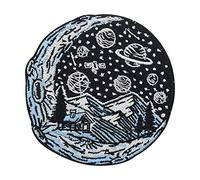 Finally Home Parche termoadhesivo con diseño de casa en la luna | Parches del espacio, luna de la Tierra, parche para planchar, parche espacial, parche de planeta