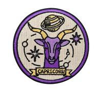 Finally Home Parche termoadhesivo con el signo zodiacal Capricornio - Capricornio | Parches astrológicos, luna y estrellas, parche para planchar