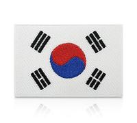 Finally Home Parche termoadhesivo con la bandera de Corea del Sur, 7,5 x 5 cm, bandera de Corea del Sur, parches para planchar