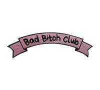 Finally Home Parche termoadhesivo con texto en alemán "Bad Bitch Club", diseño de chica con texto en alemán "Bad Girl", color rosa