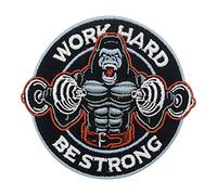 Finally Home Parche termoadhesivo - Fitness Work Hard be Strong Gorila | Mono Parches, Gym Parche para planchar, Gimnasio Aplique, Remiendo