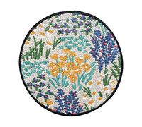 Finally Home Parche termoadhesivo - Pradera de flores redonda | Flores Parches, Flor Parche para planchar, Aplique, Pétalos Remiendo