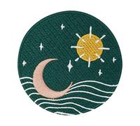 Finally Home Parche termoadhesivo - Sol, luna y estrellas | Ola Parches, Agua Parche para planchar, Aplique para Adultos, Remiendo