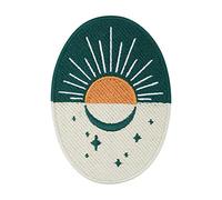 Finally Home Parche termoadhesivo Soul of The Moon Collection: Sunrise | Parche termoadhesivo con diseño de luna, sol, estrellas, parche para planchar o planchar para adultos