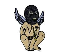 Finally Home | Parches Termoadhesivos de Planchado sin Costuras para Ropa| Parche Ángel gángster con pasamontañas |Aplique Codera Rodillera Bordado DIY