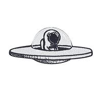 Finally Home | Parches Termoadhesivos de Planchado sin Costuras para Ropa| Parche Astronauta en un OVNI |Aplique Codera Rodillera Bordado DIY