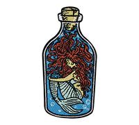 Finally Home | Parches Termoadhesivos de Planchado sin Costuras para Ropa| Parche Sirena en una botella |Aplique Codera Rodillera Bordado DIY