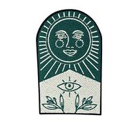 Finally Home Soul of The Moon Collection: El sol risa parche para planchar, Parches Termoadhesivos | Parches de luna, estrellas y plantas de ojos, parche para adultos