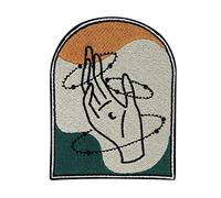 Finally Home Soul of The Moon Collection: - Parche termoadhesivo con diseño de mano en el sistema solar, luna, sol, estrellas, parches para planchar, parches para las manos, parche para adultos